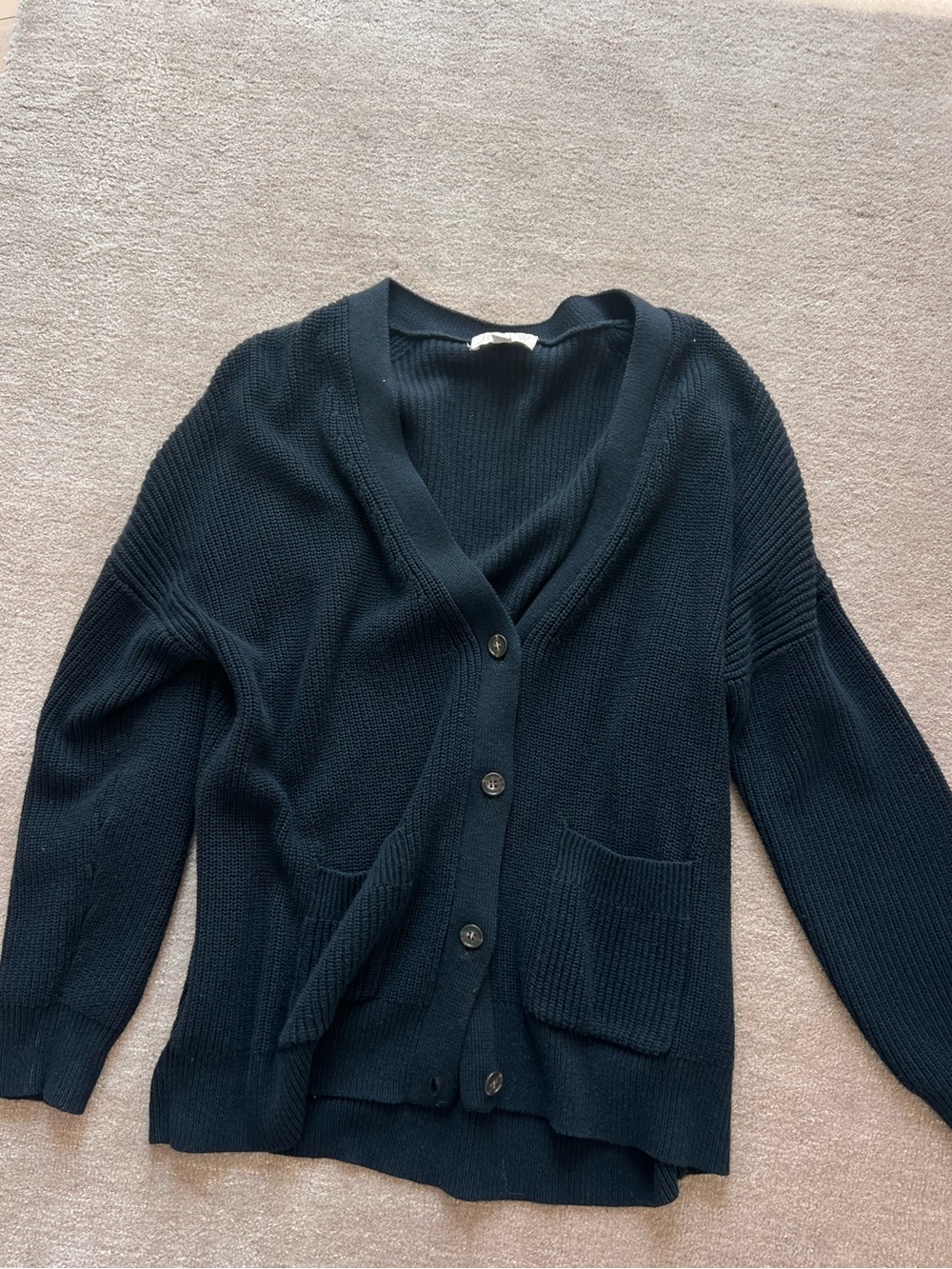 J.Crew black knit cardigan with pockets